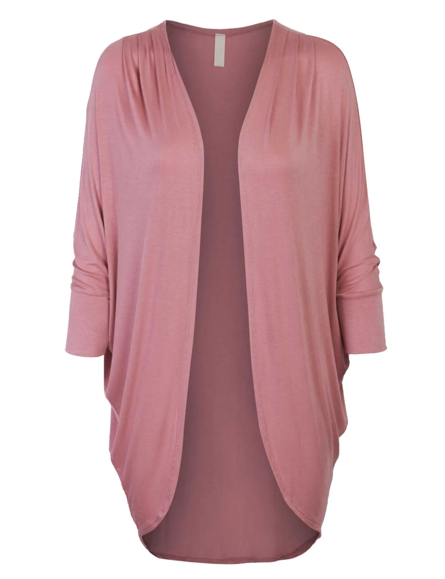 3/4 Dolman Sleeve Solid Open Cardigan Made in USA