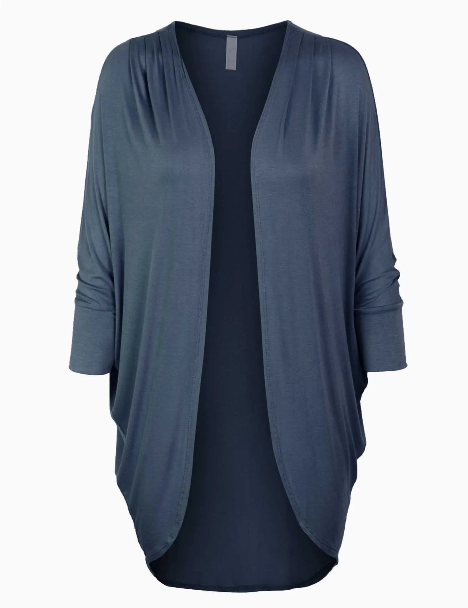 3/4 Dolman Sleeve Solid Open Cardigan Made in USA