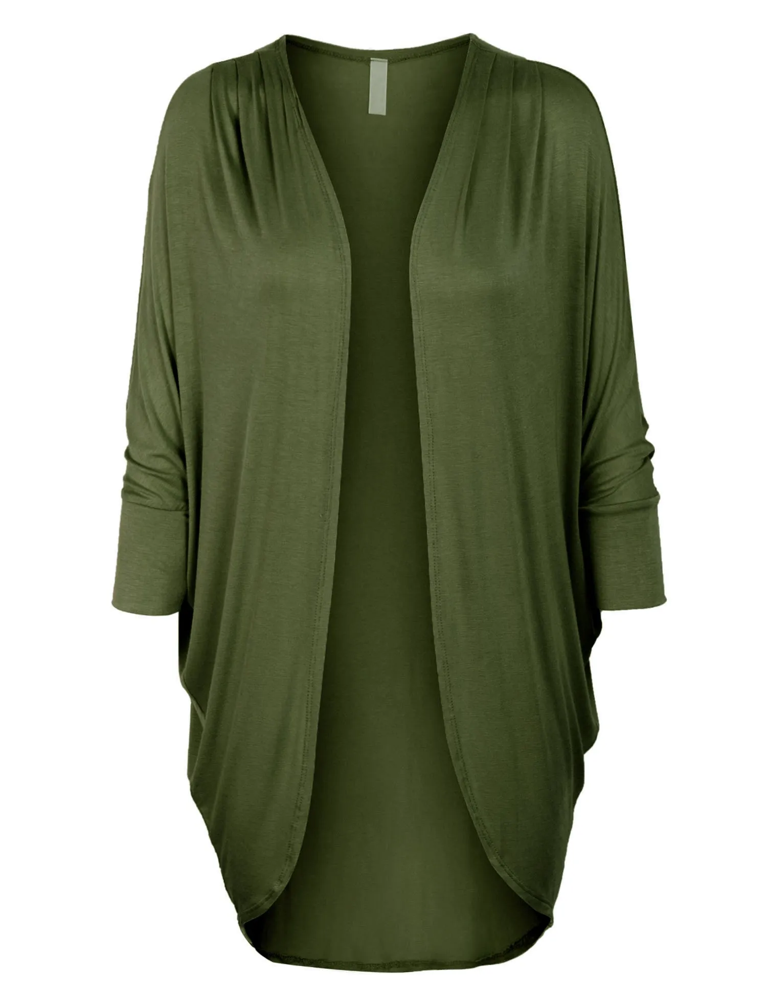 3/4 Dolman Sleeve Solid Open Cardigan Made in USA