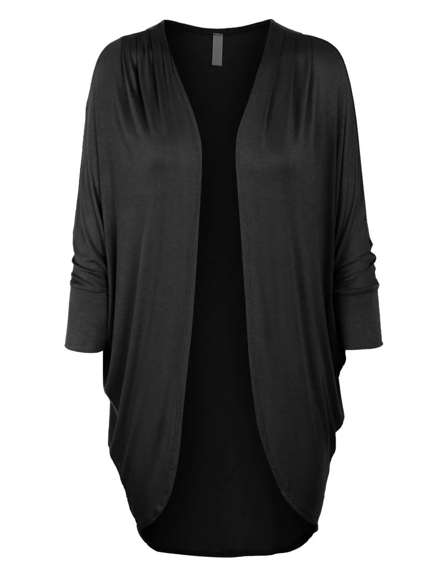 3/4 Dolman Sleeve Solid Open Cardigan Made in USA