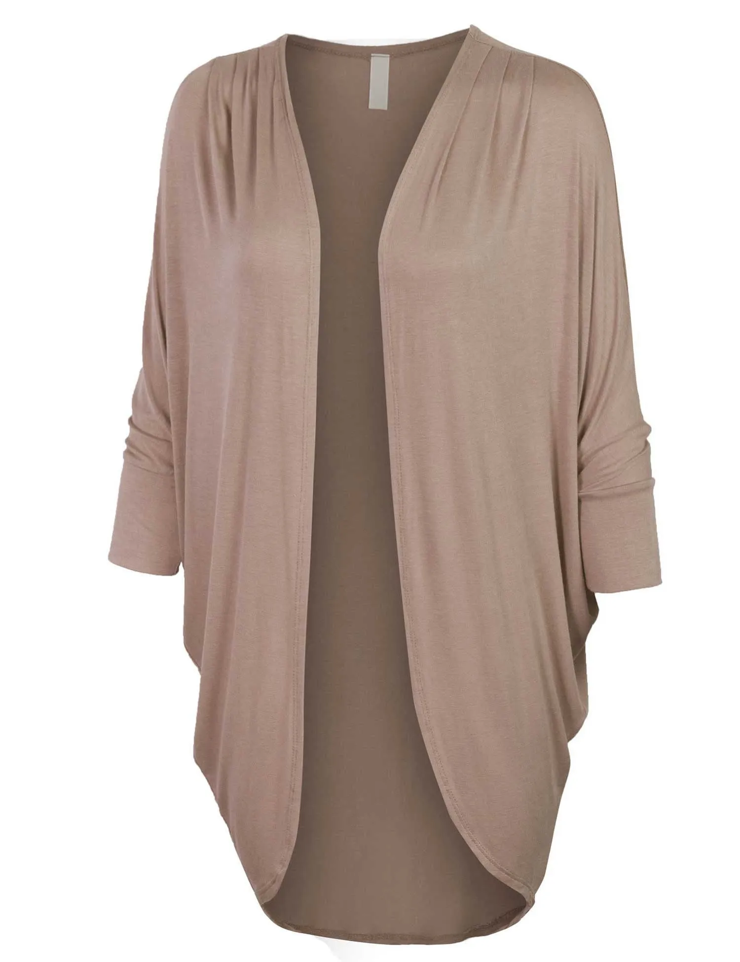 3/4 Dolman Sleeve Solid Open Cardigan Made in USA