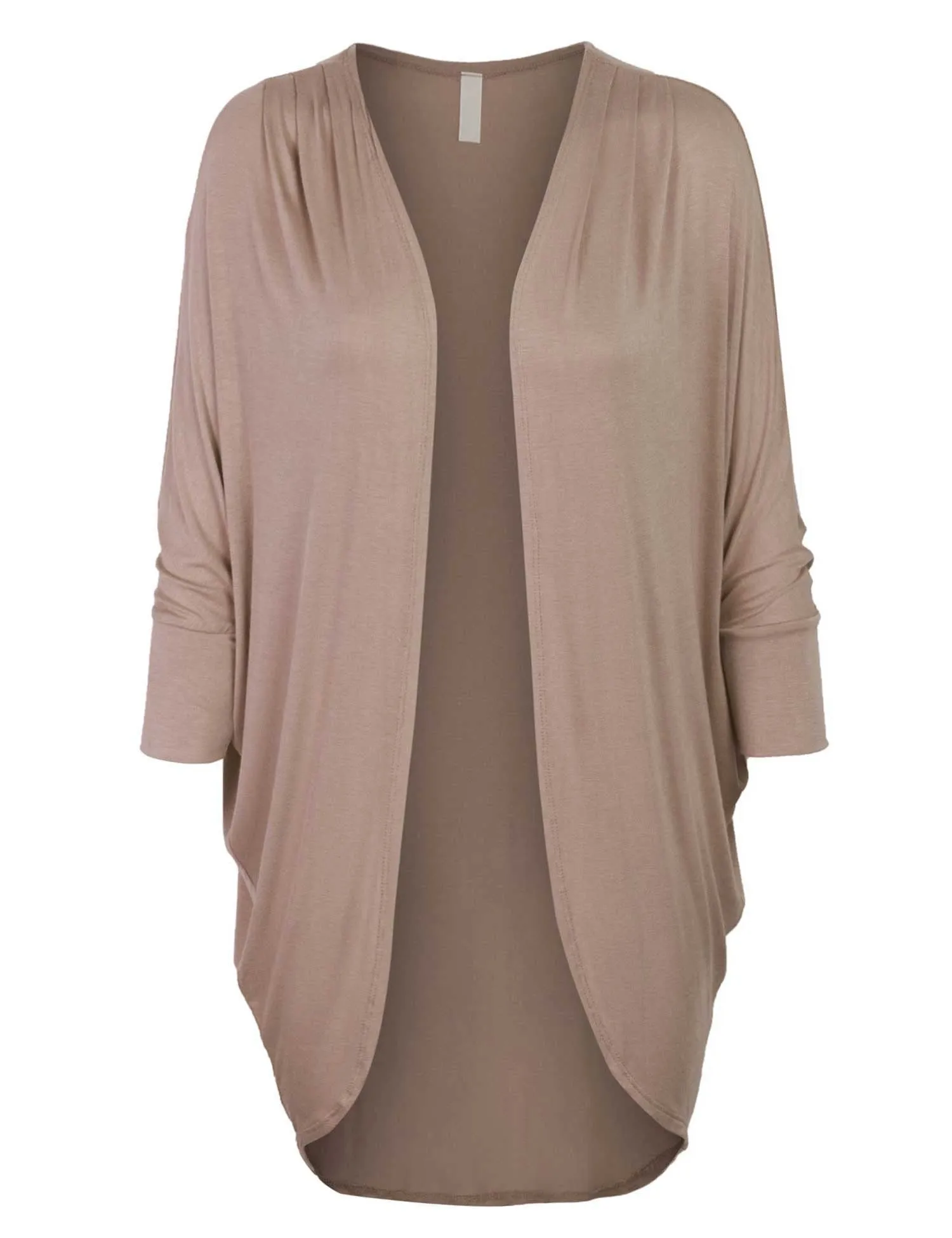 3/4 Dolman Sleeve Solid Open Cardigan Made in USA