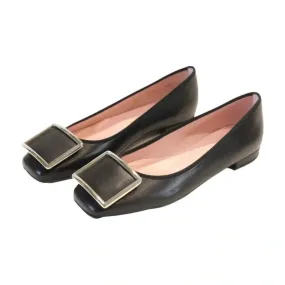 49221 - Black Soft Leather Flats for Teen/Women by Pretty Ballerinas