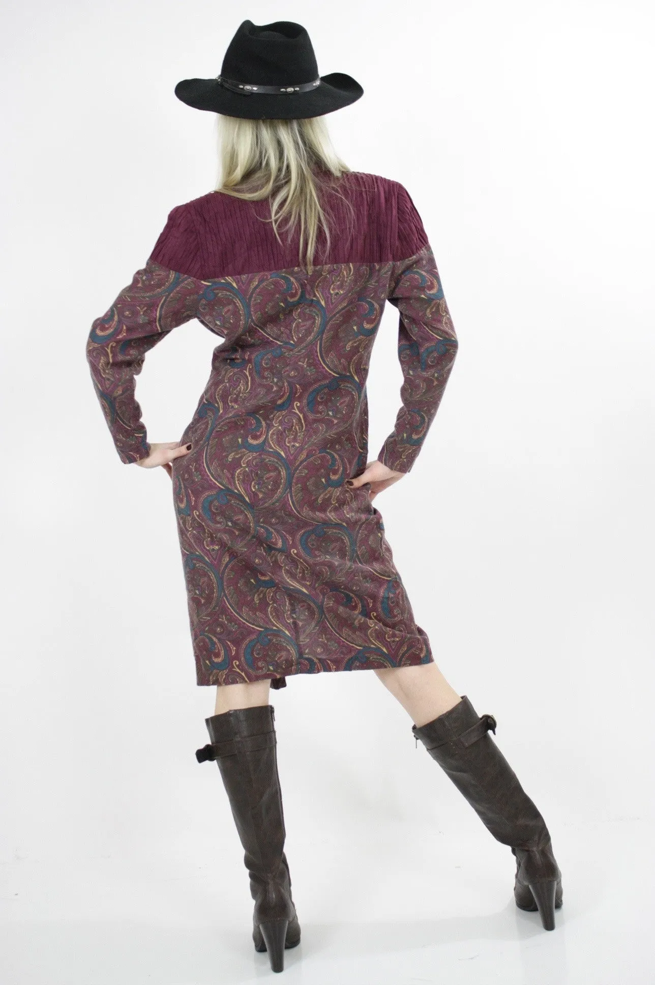 Authentic vintage 80s hippie boho southwestern paisley coat dress