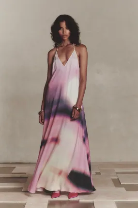Benjamin Benmoyal - Long Spaghetti Dress: Pink