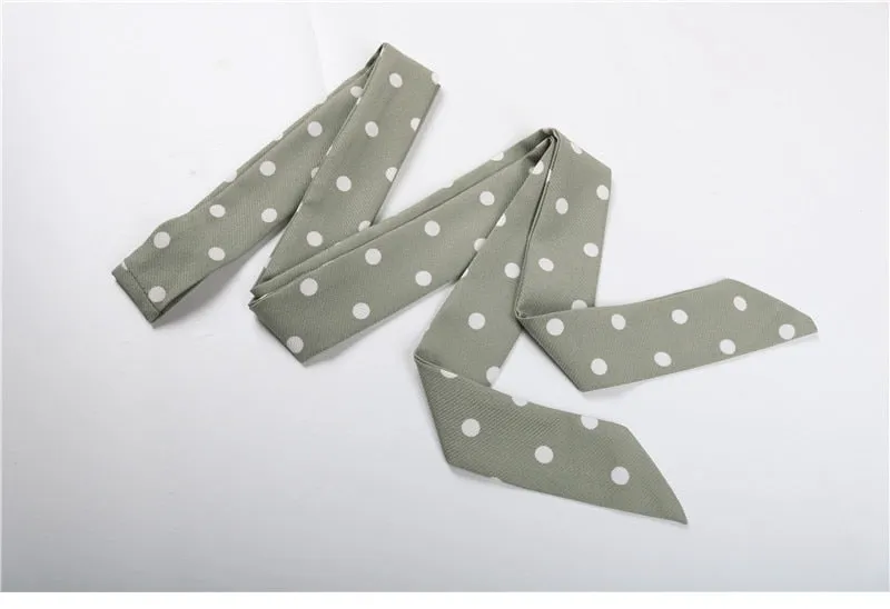 Boho Midi Dress, Vintage Love Polka Dot in White and Green
