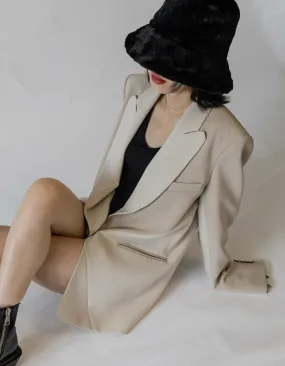 Cady Two-tone Composition Blazer - Light Camel