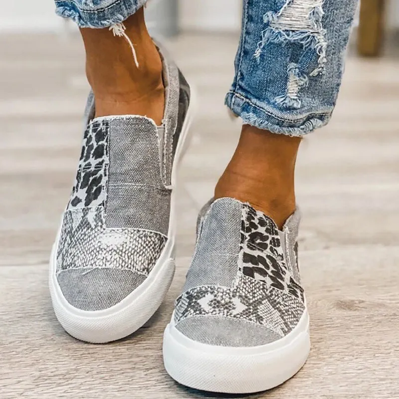 Casual Daily Patchwork Printing Round Comfortable Out Door Flats Shoes(3 Colors)