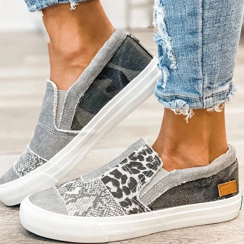 Casual Daily Patchwork Printing Round Comfortable Out Door Flats Shoes(3 Colors)