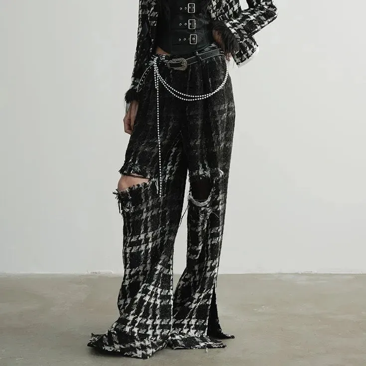 Chic Gothic Style Hallow-Out Design Trousers