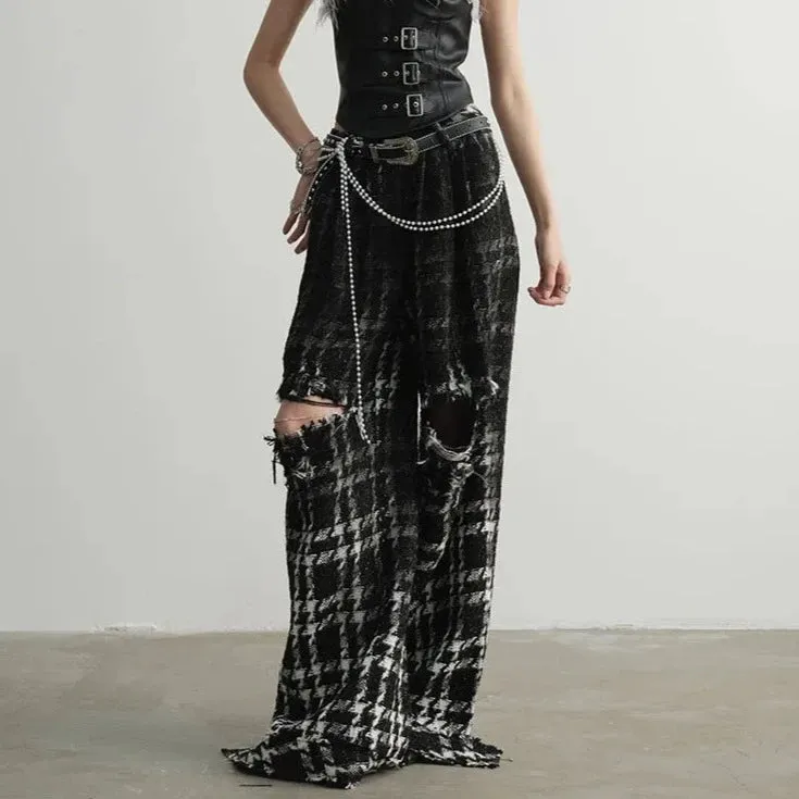 Chic Gothic Style Hallow-Out Design Trousers