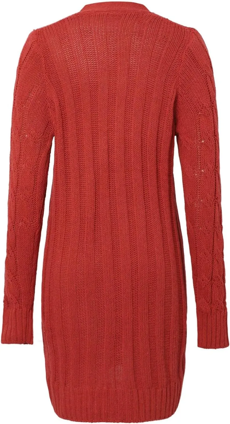 Chunky Knit Long Cardigans for Women Soft Open Front Button Down Sweaters Outerwear Trendy Loose Fall Clothes Coats