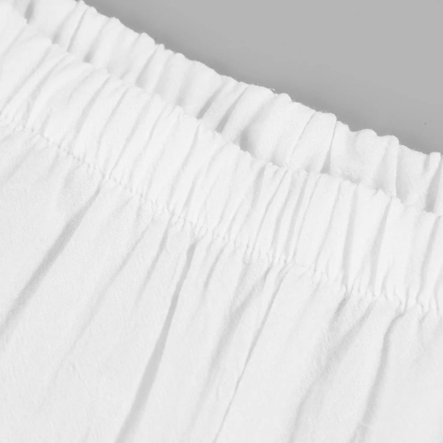 Cotton Linen Capri Pants for Women 2025 Casual Printed Cropped Palazzo Pants Elastic Waist Lounge Baggy Trousers