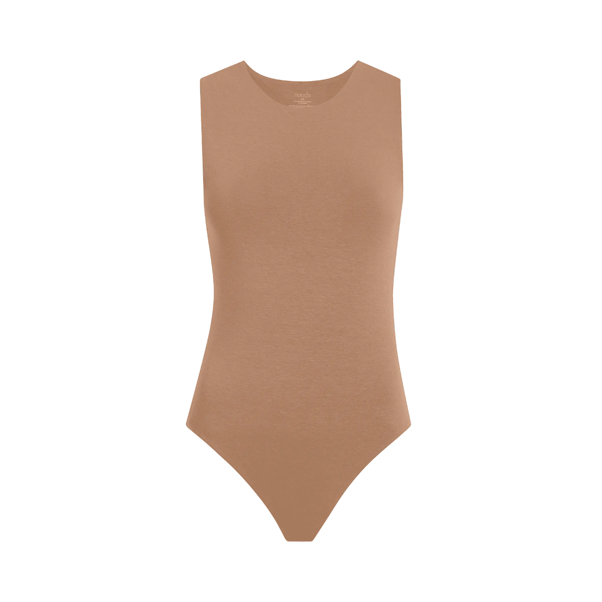 Cotton Stretch Classic Crewneck Tank Bodysuit | Cinnamon
