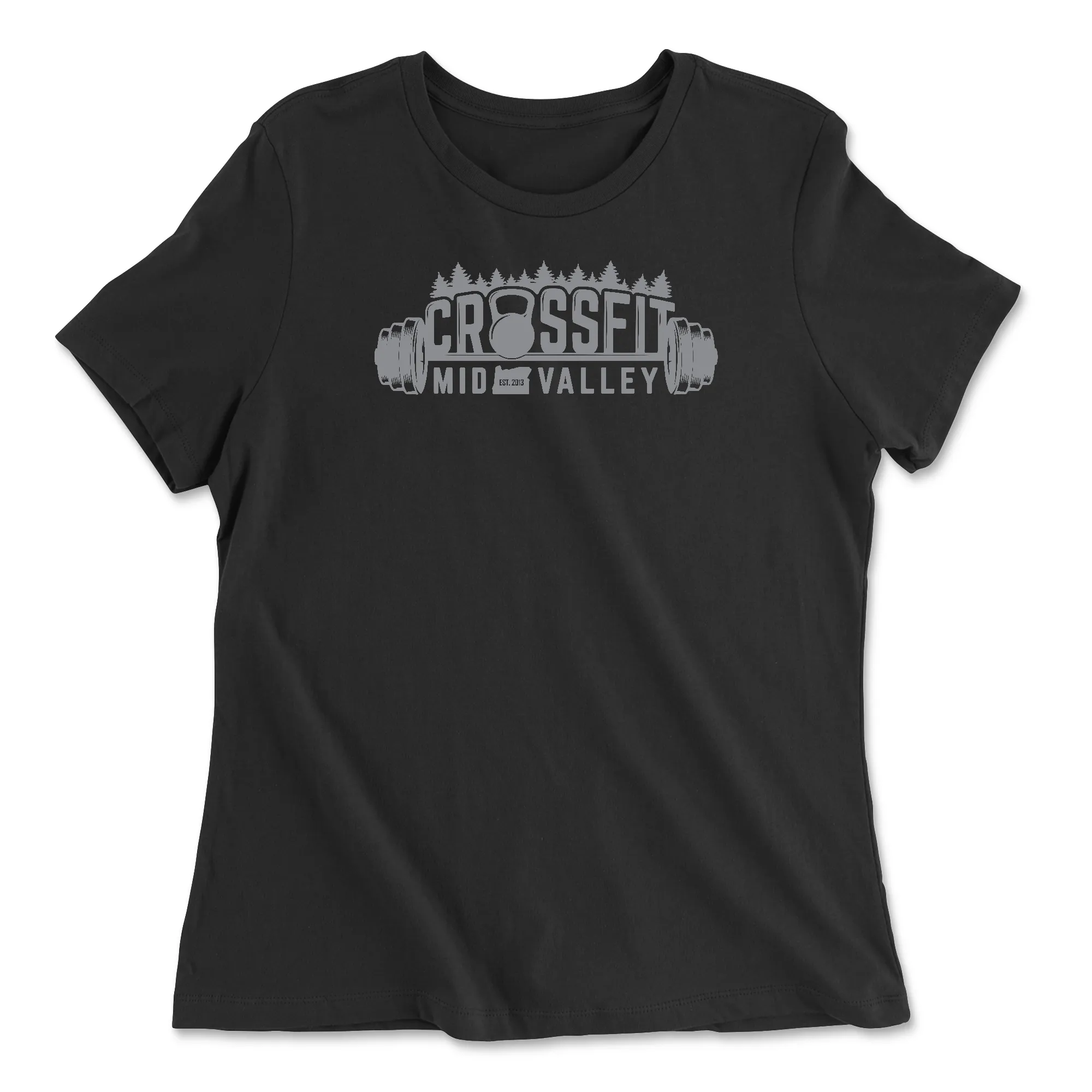 CrossFit Mid Valley Standard (Gray) Womens - Relaxed Jersey T-Shirt