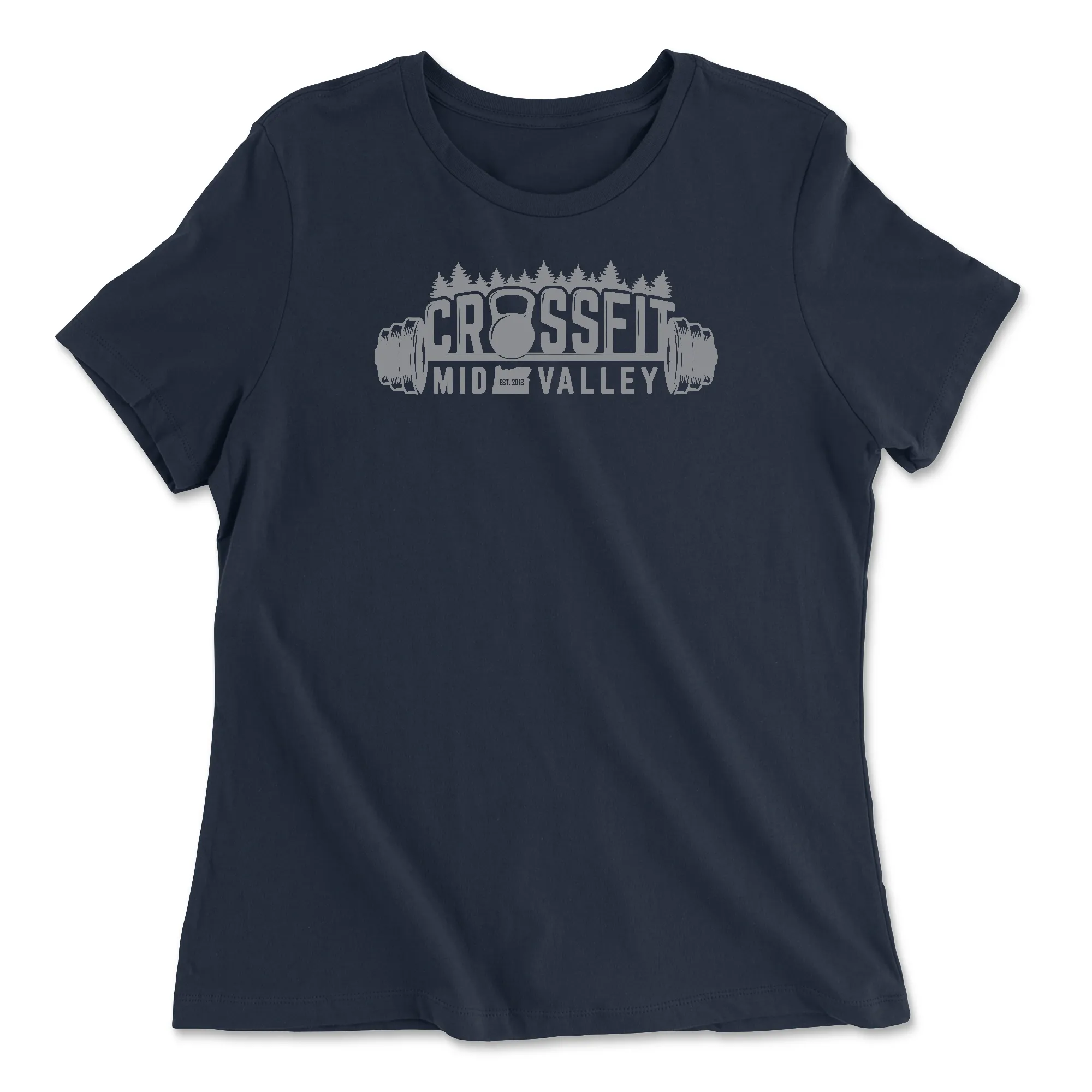 CrossFit Mid Valley Standard (Gray) Womens - Relaxed Jersey T-Shirt