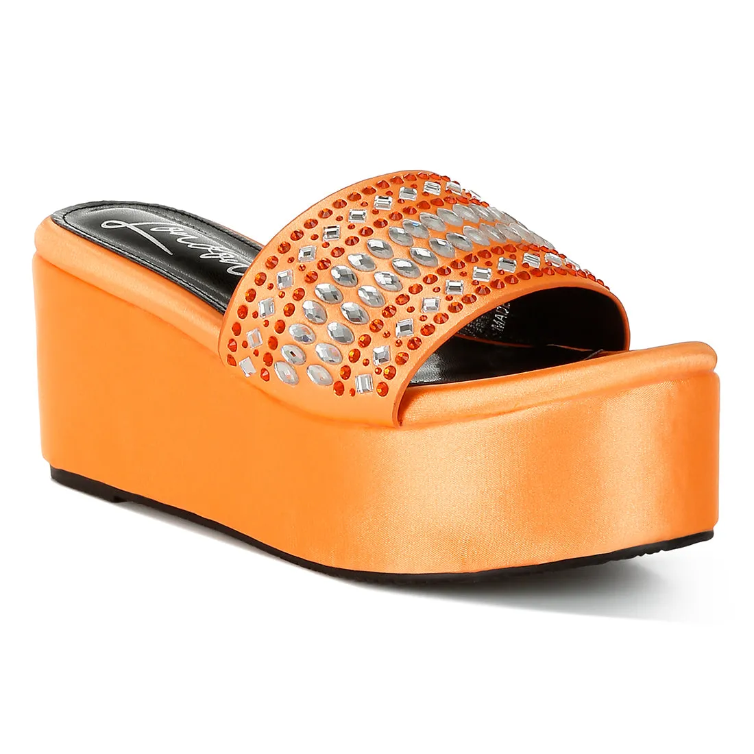 Diamante & Rhinestone Detail Stylish Flatforms
