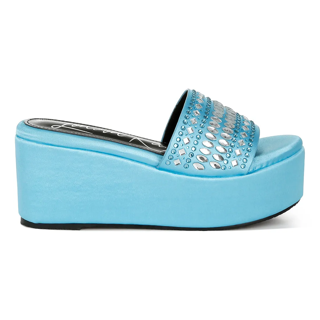 Diamante & Rhinestone Detail Stylish Flatforms