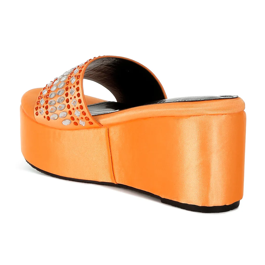 Diamante & Rhinestone Detail Stylish Flatforms