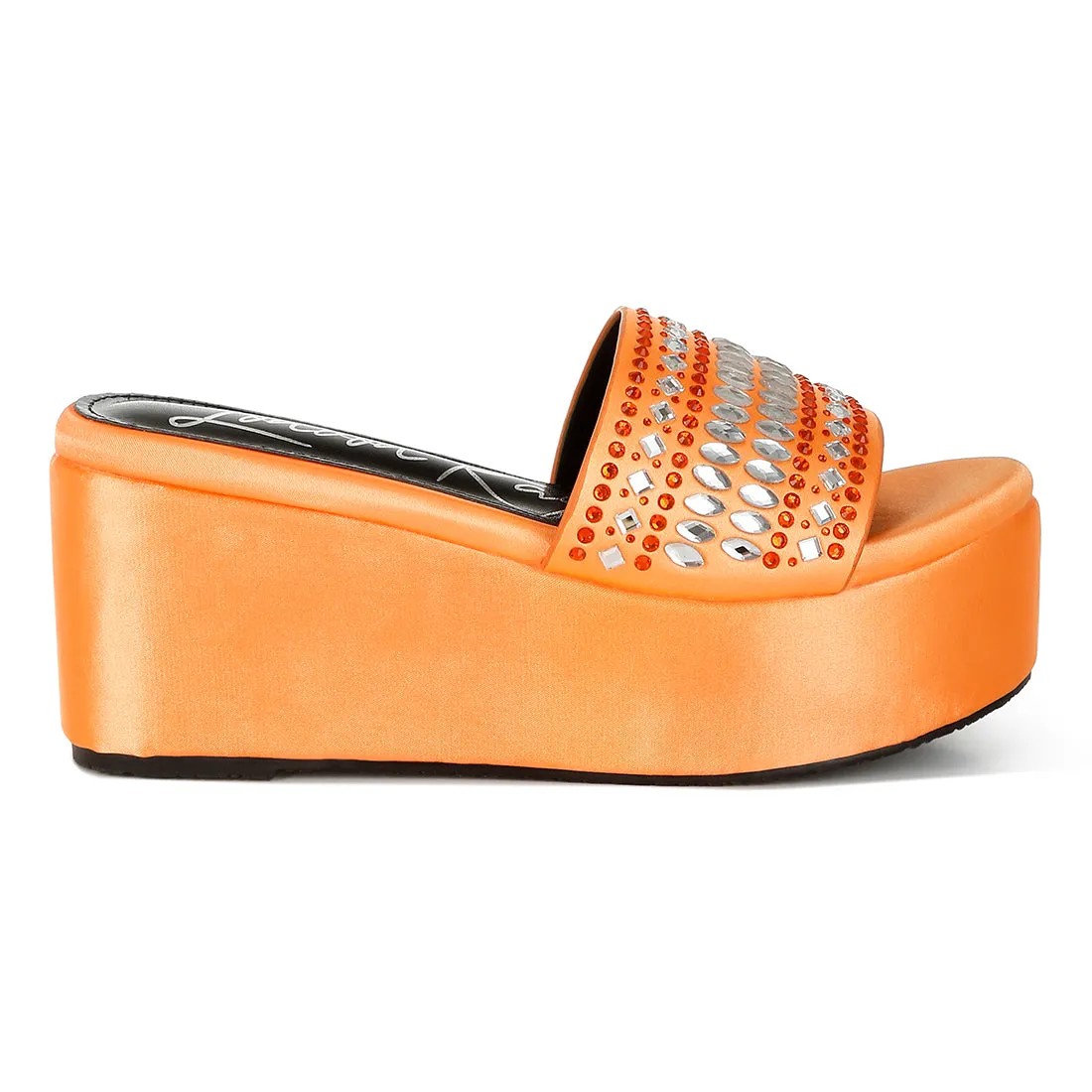 Diamante & Rhinestone Detail Stylish Flatforms