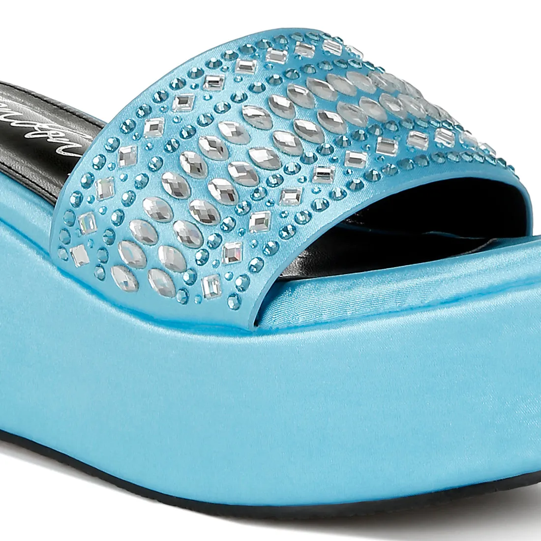 Diamante & Rhinestone Detail Stylish Flatforms