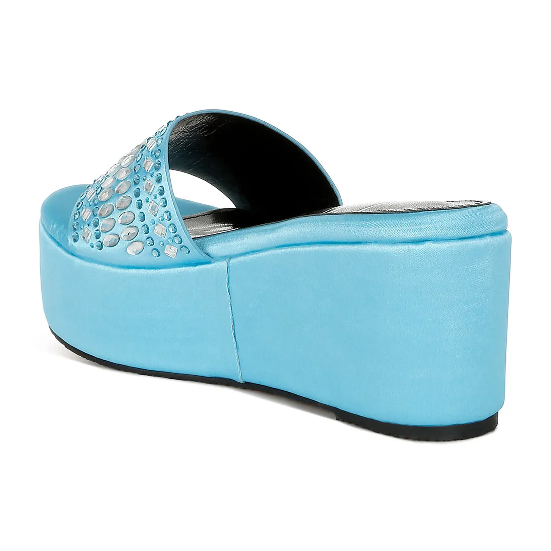 Diamante & Rhinestone Detail Stylish Flatforms