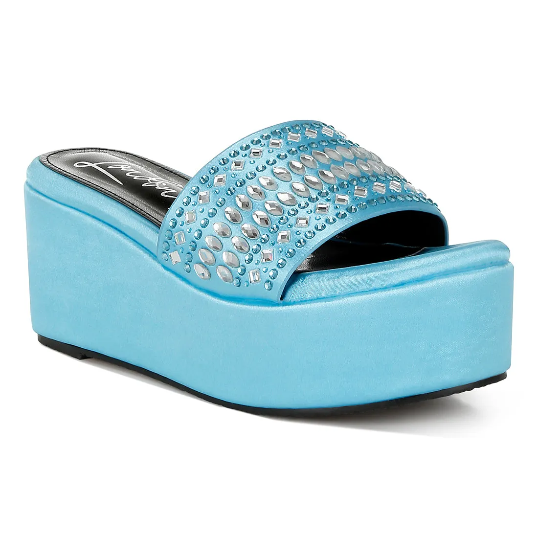 Diamante & Rhinestone Detail Stylish Flatforms