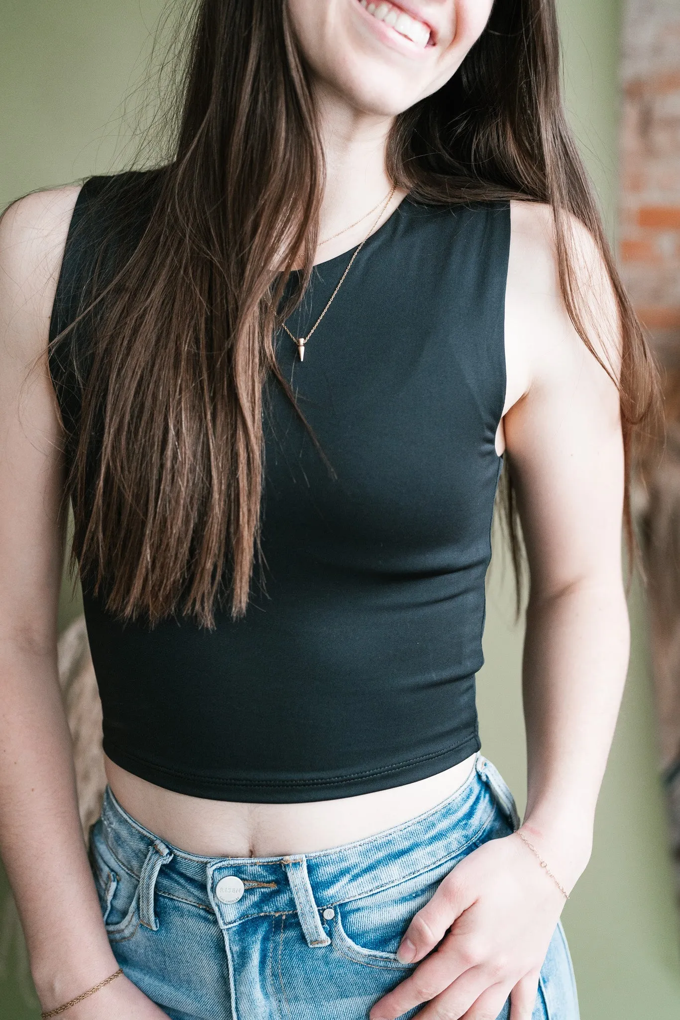 Fall Into You Tank- Black