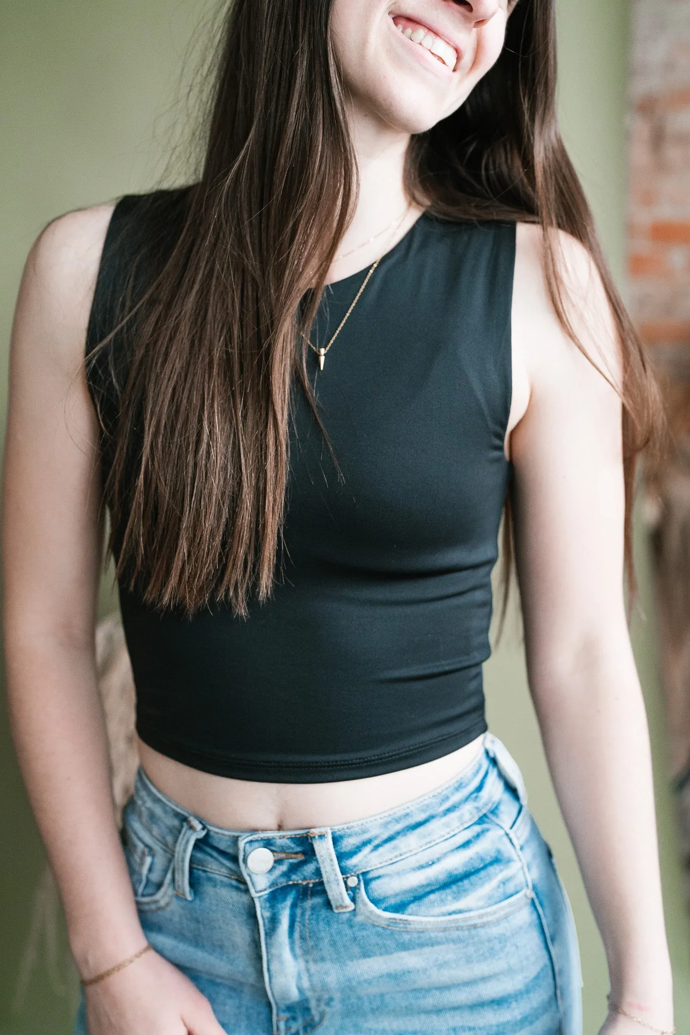 Fall Into You Tank- Black