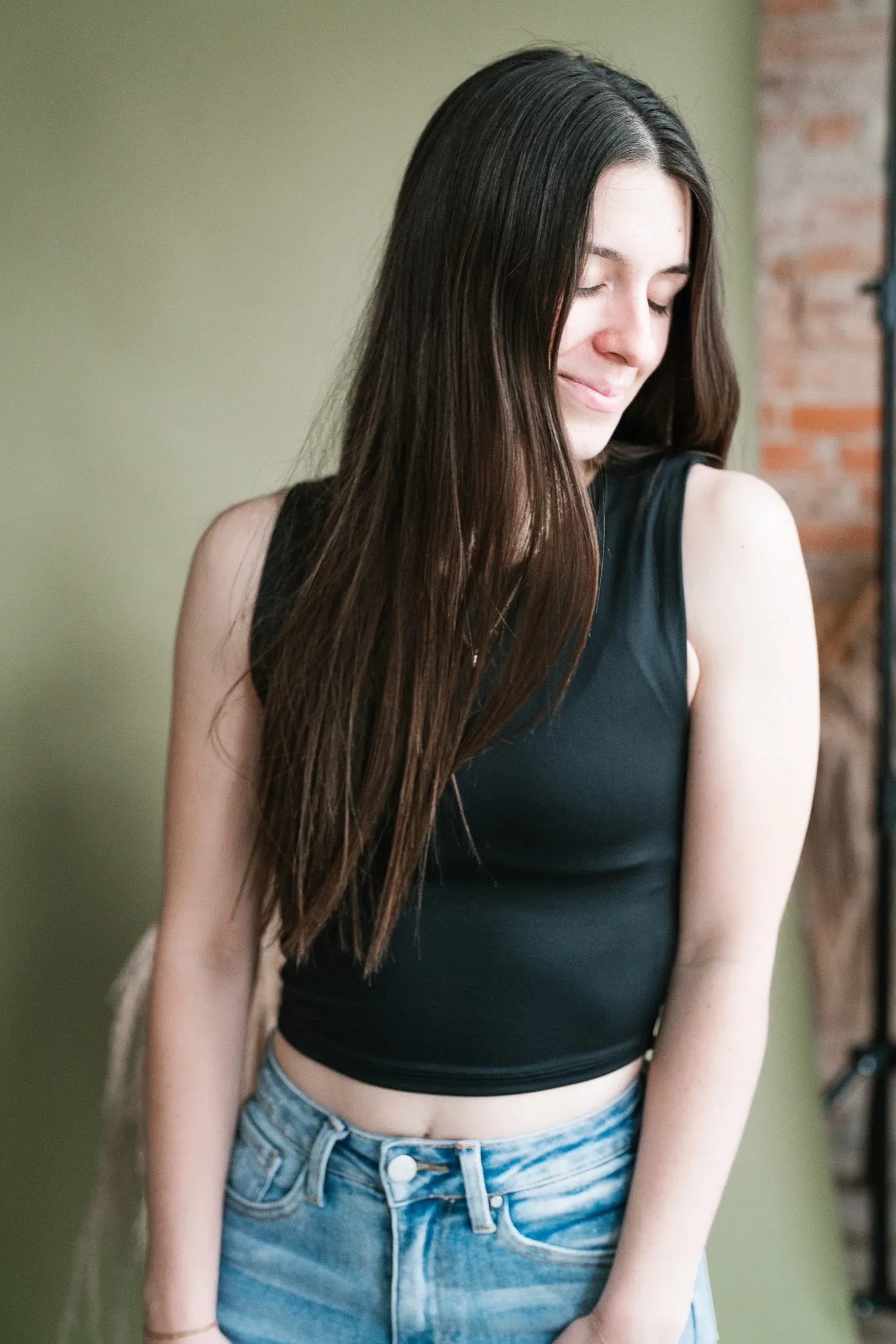 Fall Into You Tank- Black