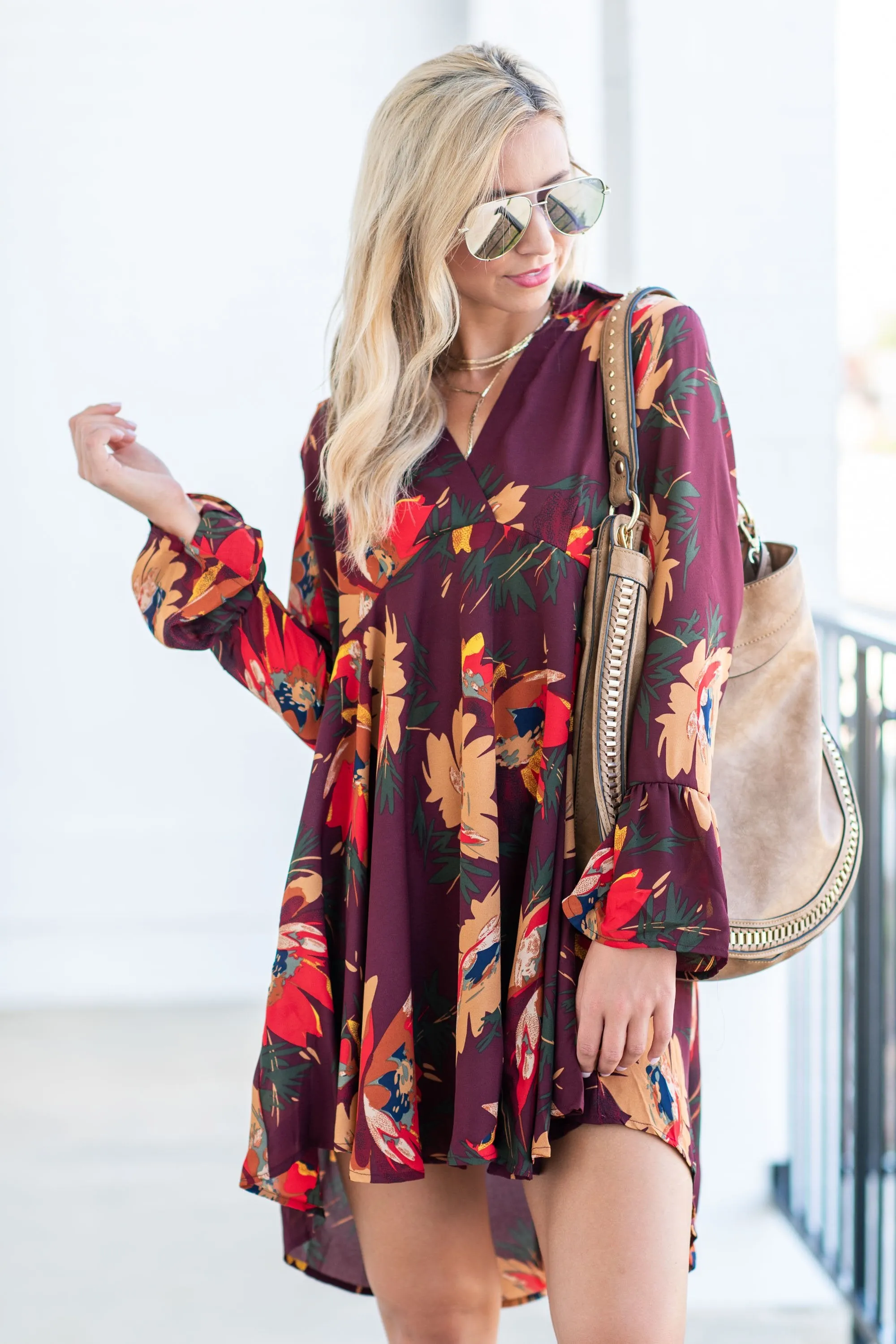 Found Your Calling Wine Red Floral Dress