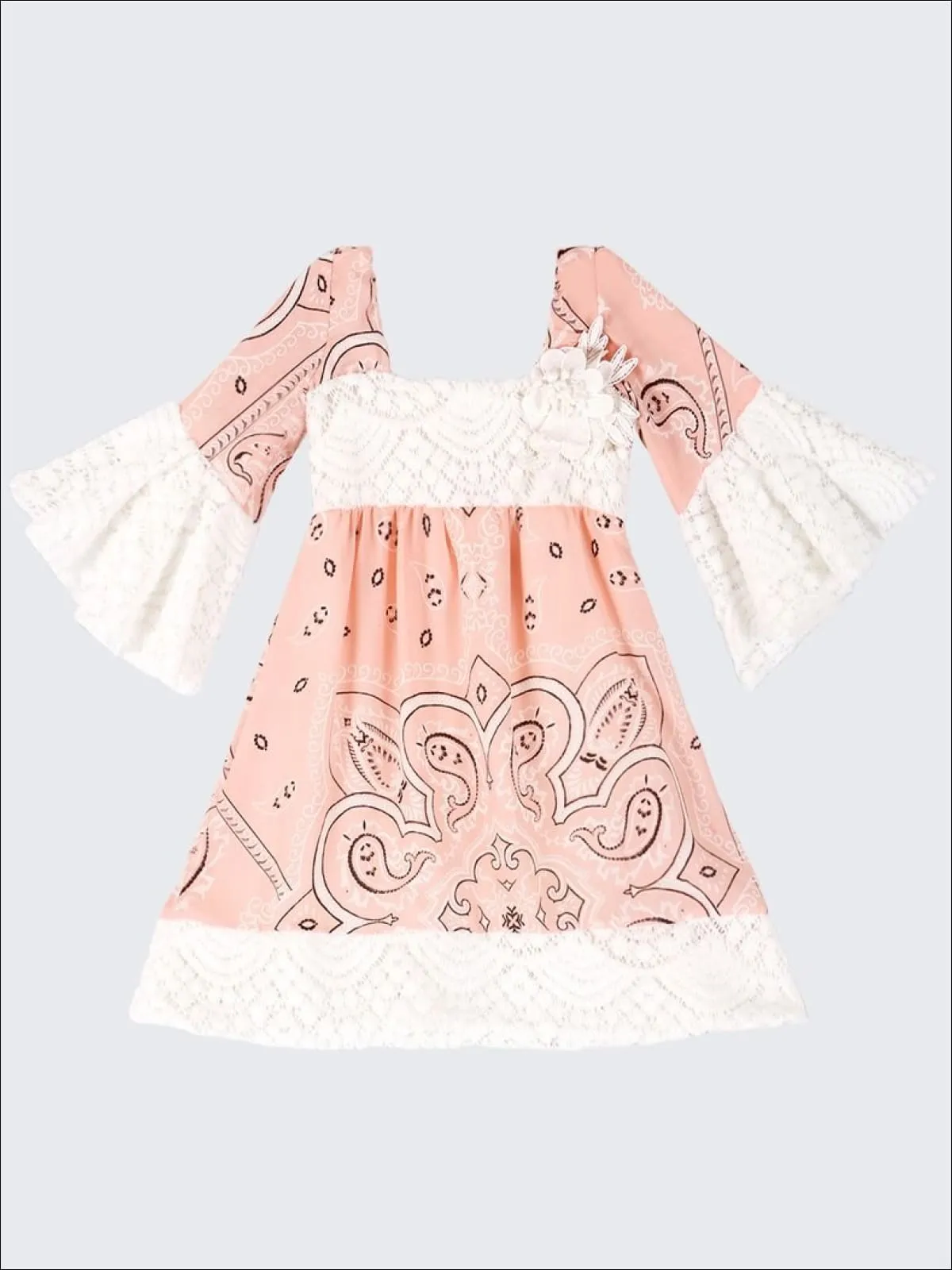 Girls Lace Boho Sleeve Dress