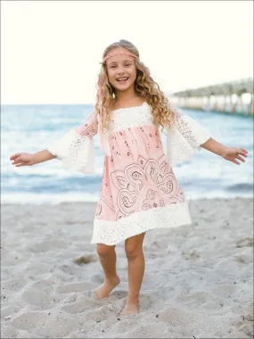 Girls Lace Boho Sleeve Dress