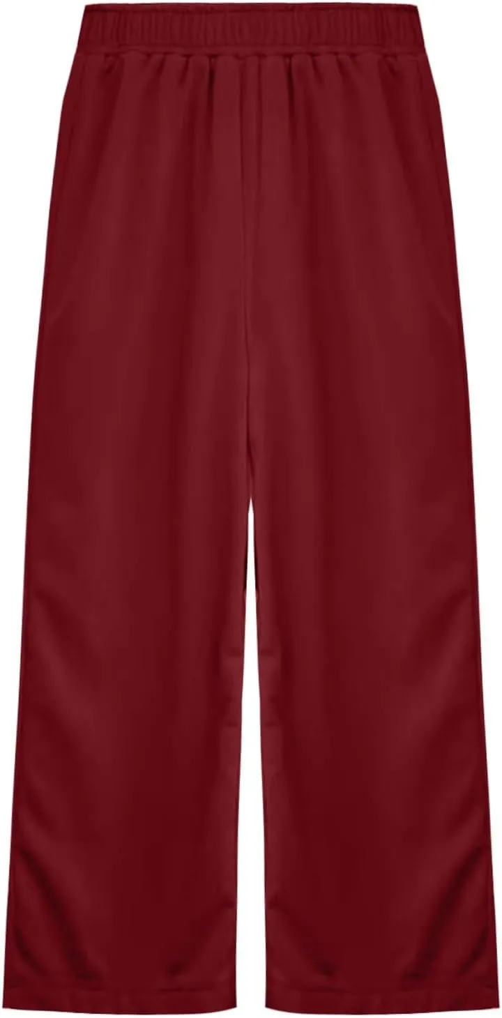 Girls Wide Leg Sweatpants Comfortable Loose Fit with Elastic Waist for Casual Chino Wear