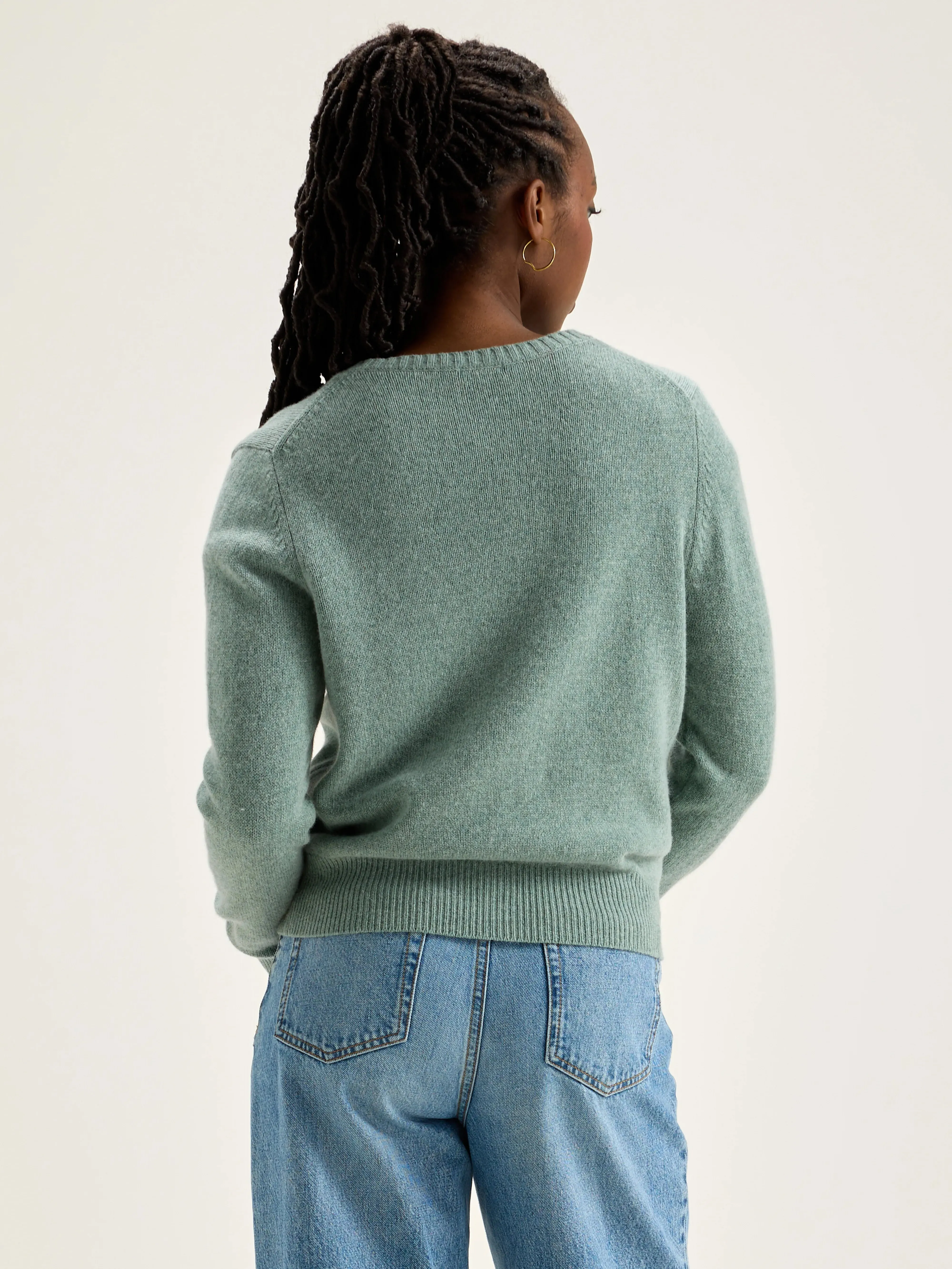 Giwes crew-neck cardigan (242 / W / RAIN BLUE)