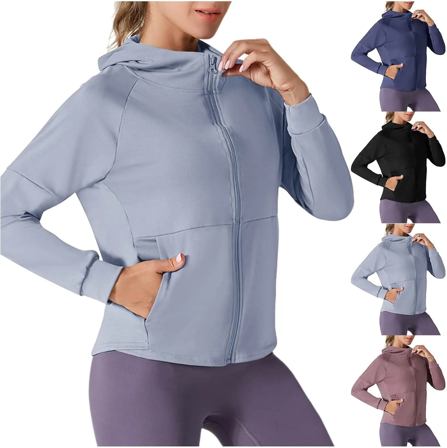 HGps8w Women's UPF 50  Sun Protection Hoodie Jacket Breathable Summer Thin Long Sleeve Lightweight Outdoor Hiking Sun Shirt