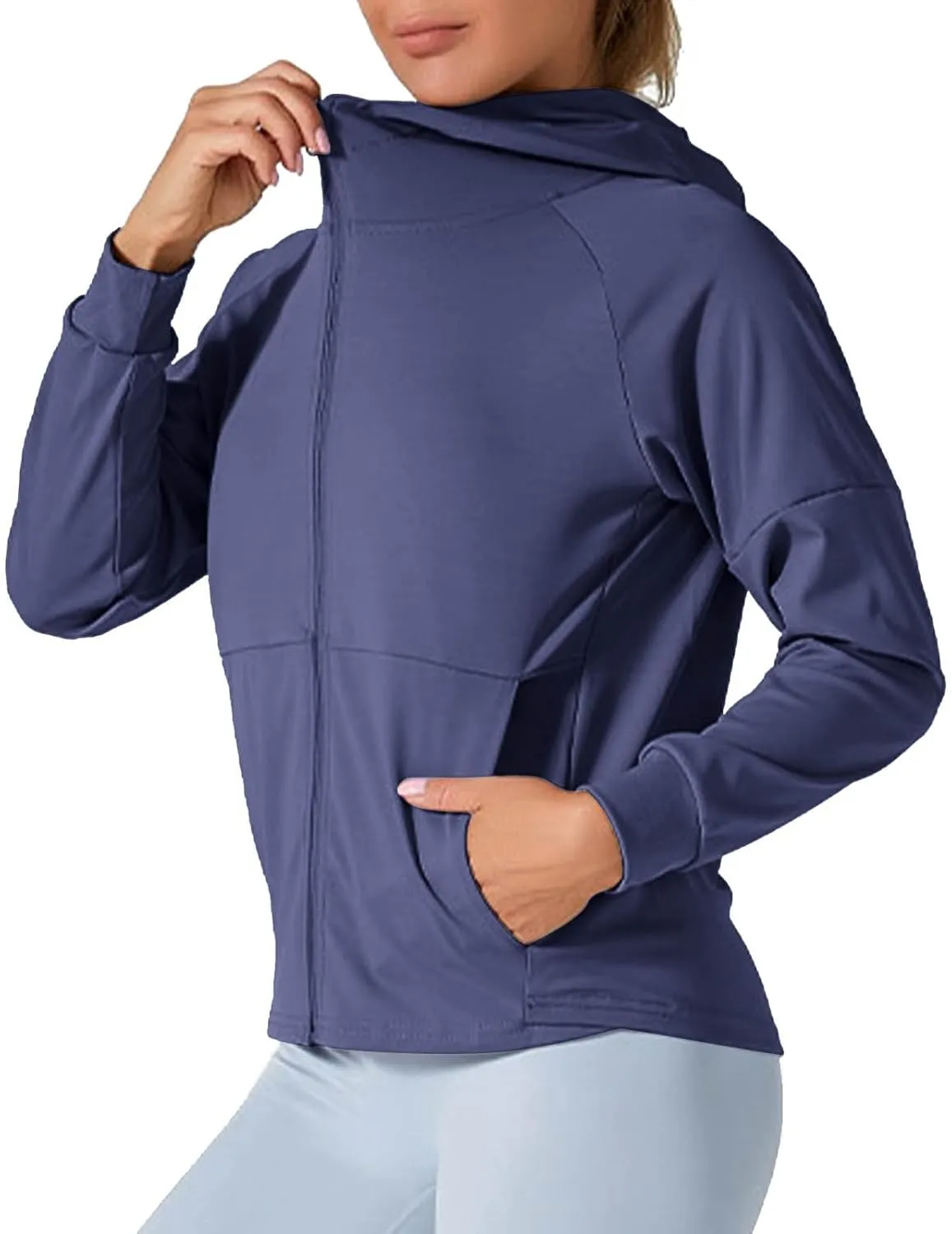 HGps8w Women's UPF 50  Sun Protection Hoodie Jacket Breathable Summer Thin Long Sleeve Lightweight Outdoor Hiking Sun Shirt