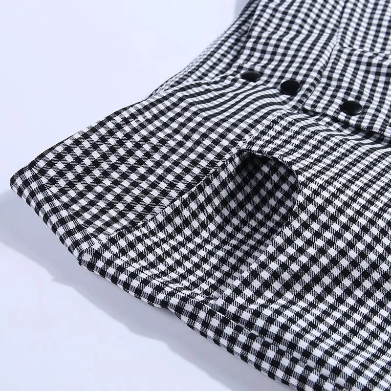 High Waist Plaid Trousers