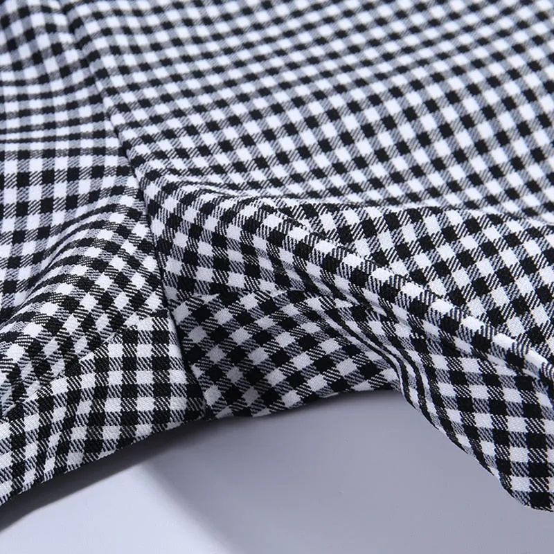 High Waist Plaid Trousers