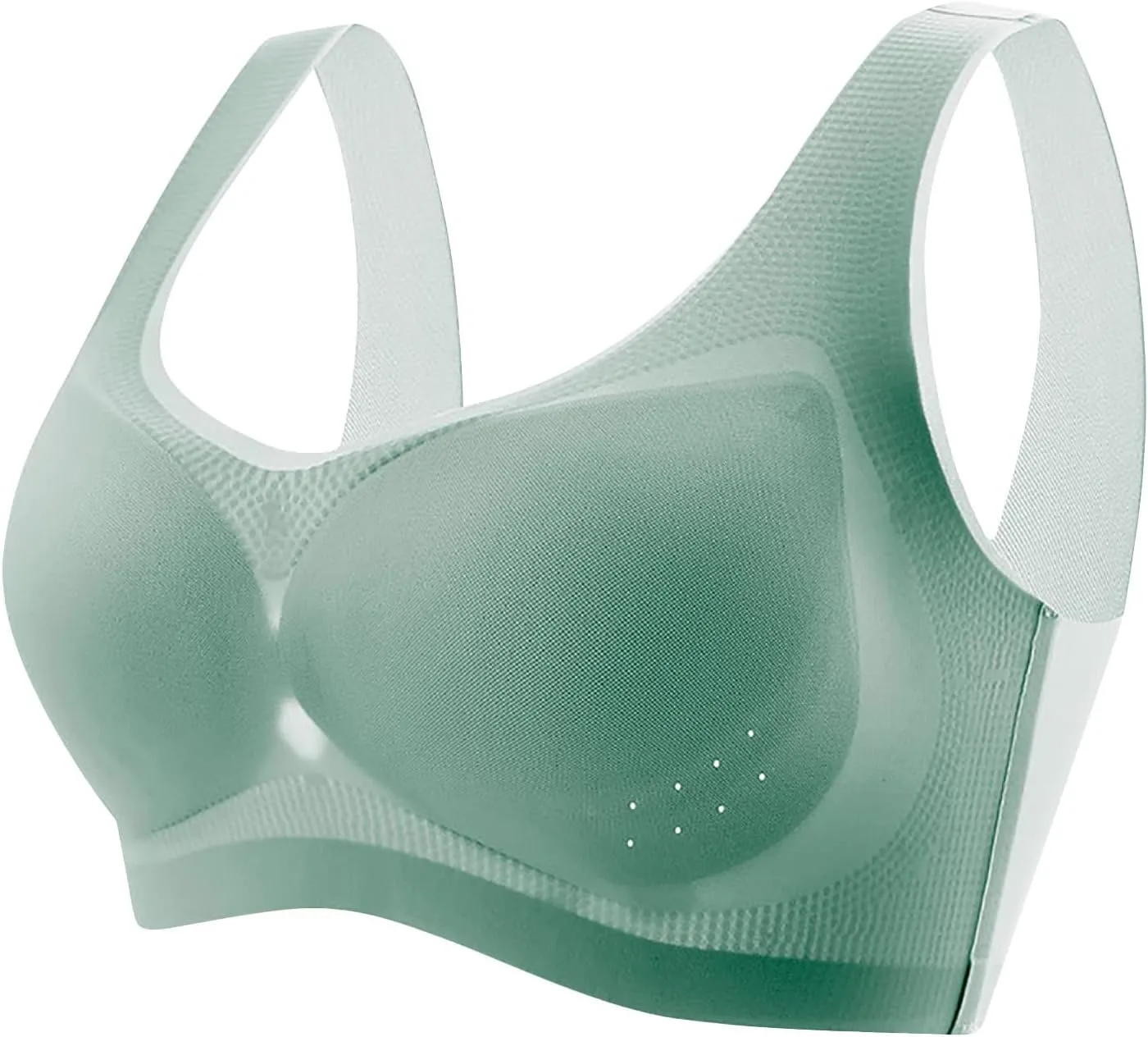 JOAU Womens Wireless Bra, Full-Coverage Pullover Stretch Bras, Smoothing T-Shirt Bra Breathable Removable Padded Bralettes