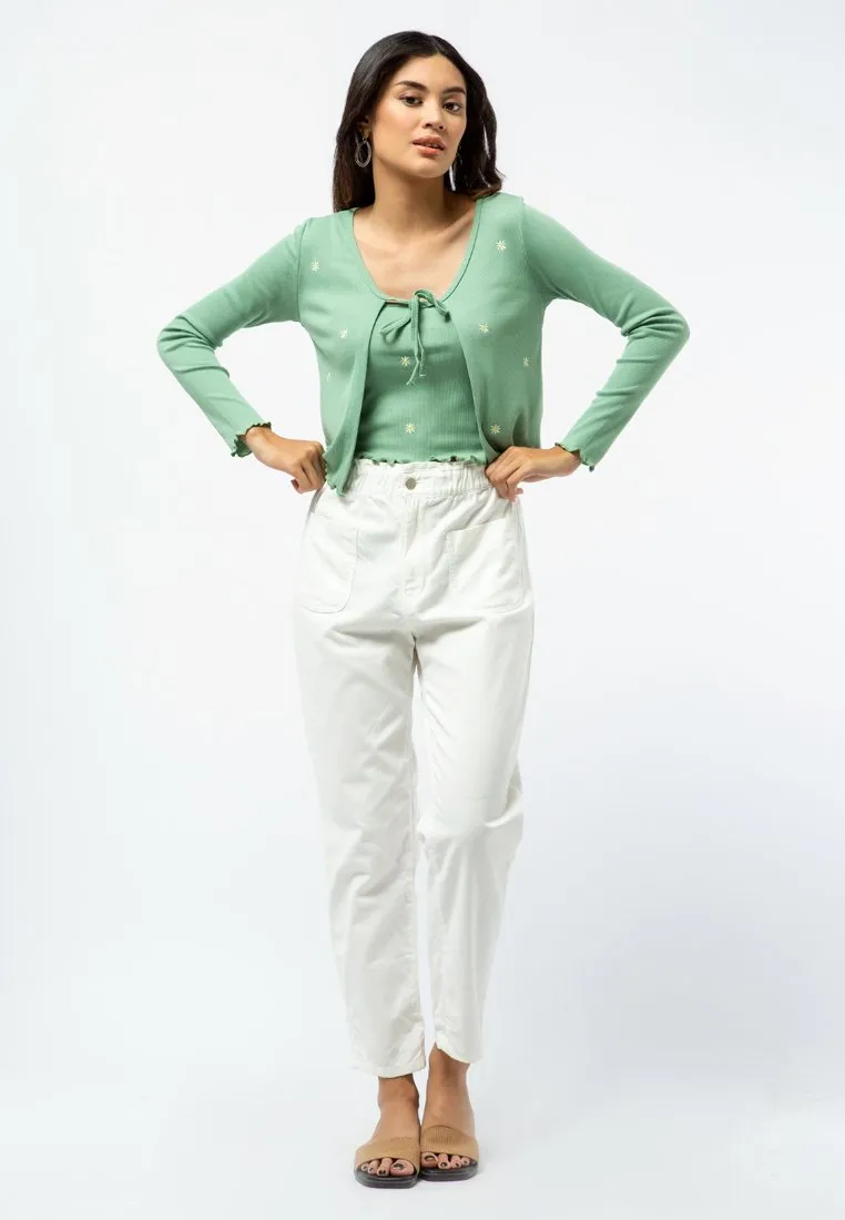 Long Sleeve Embroidery Cardigan