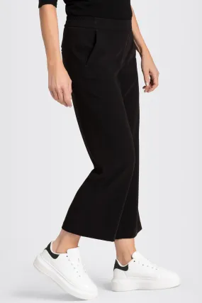 Mac 2173-00-0231L 090 Chiara Black Wide Leg Cropped Trousers