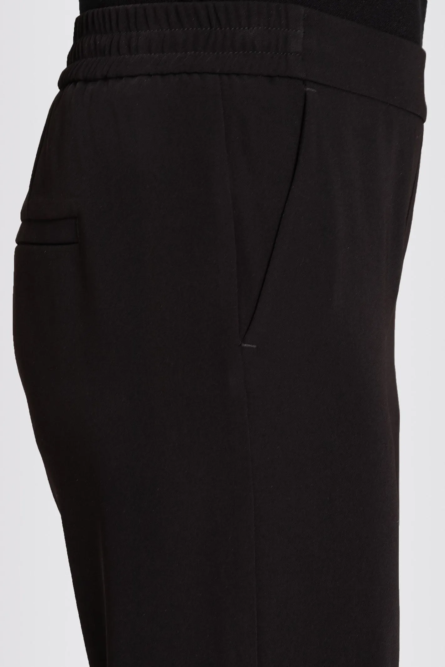 Mac 2173-00-0231L 090 Chiara Black Wide Leg Cropped Trousers