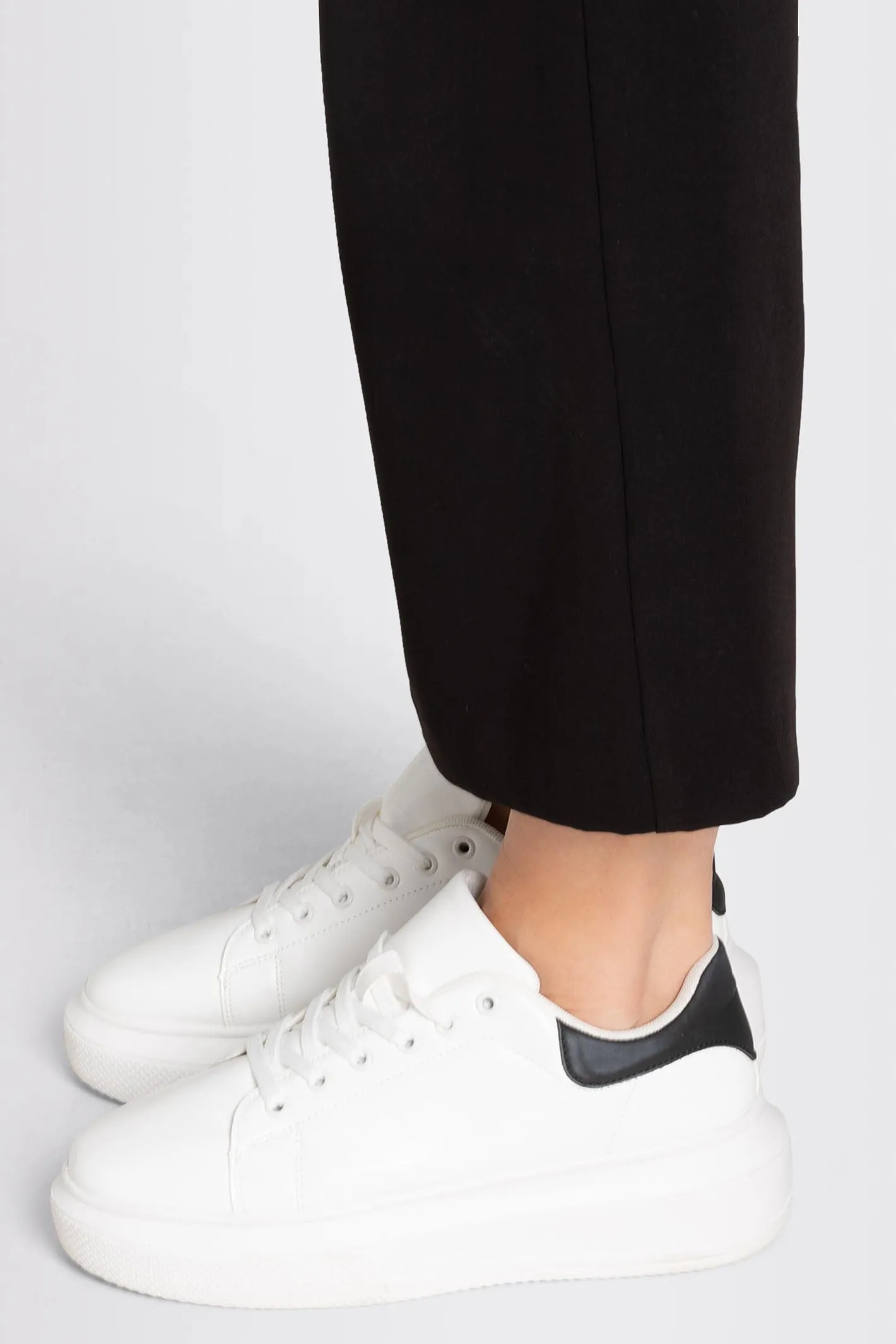 Mac 2173-00-0231L 090 Chiara Black Wide Leg Cropped Trousers