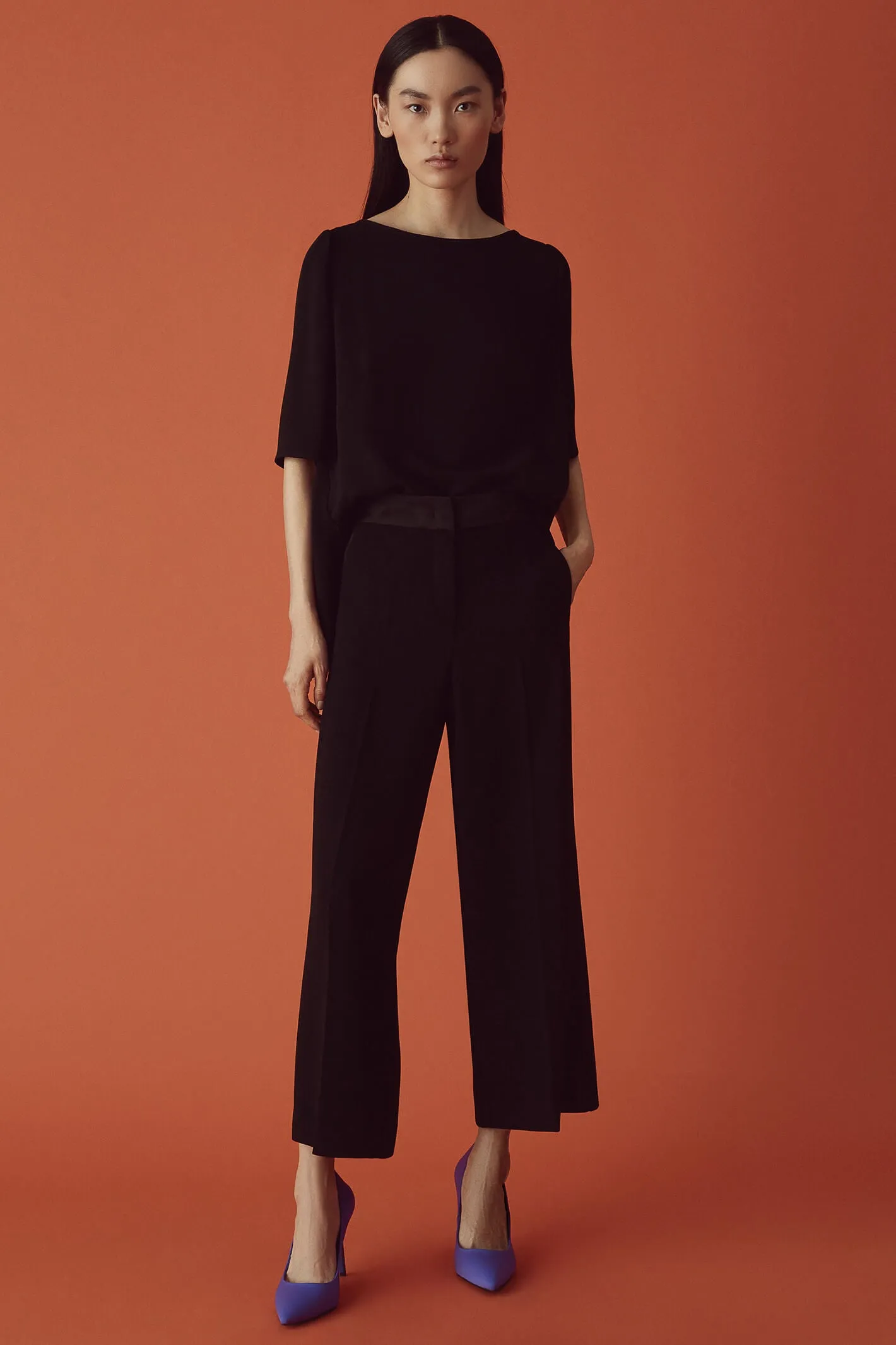 Marella Grace 23313603332 Black Art 365 Cropped Trousers