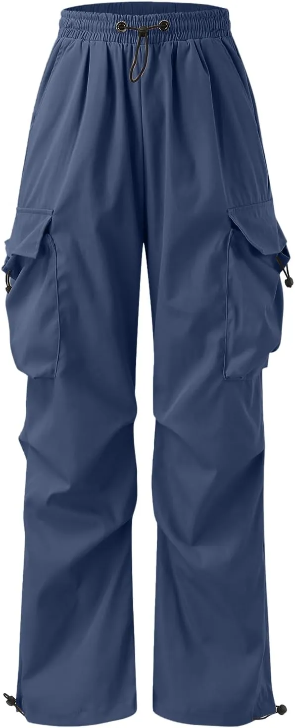 Men Baggy Cargo Pants Casual Parachute Pants Drawstring Workout Sweatpants Plus Size Loose Harem Joggers with Pockets