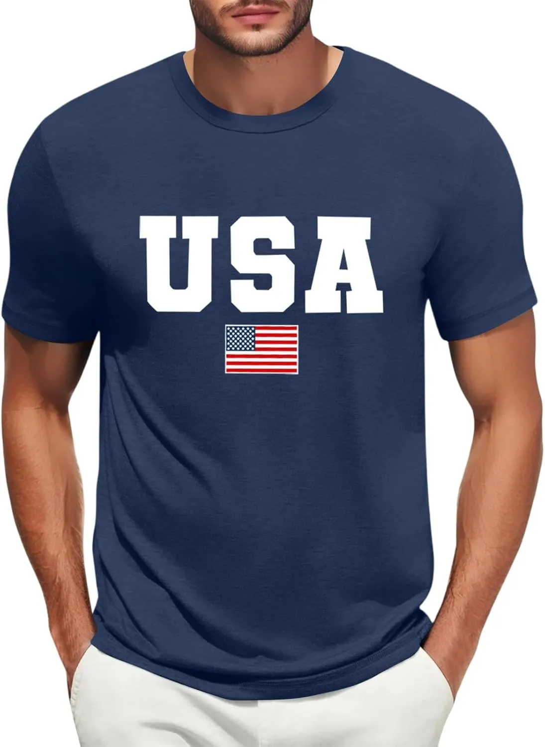 Men's American Flag Shirt Sleeve 1776 USA Graphic Dry Fit Cotton Breathable T-Shirts Fourth of July 's Shirts