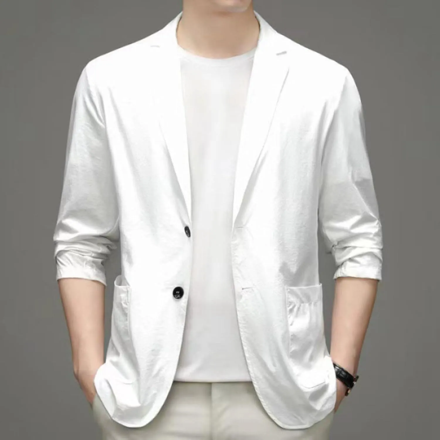 Men's Causal Suit Blazer Slim Fit Sport Jackets for Men Two Button Business Wedding Party Banquet