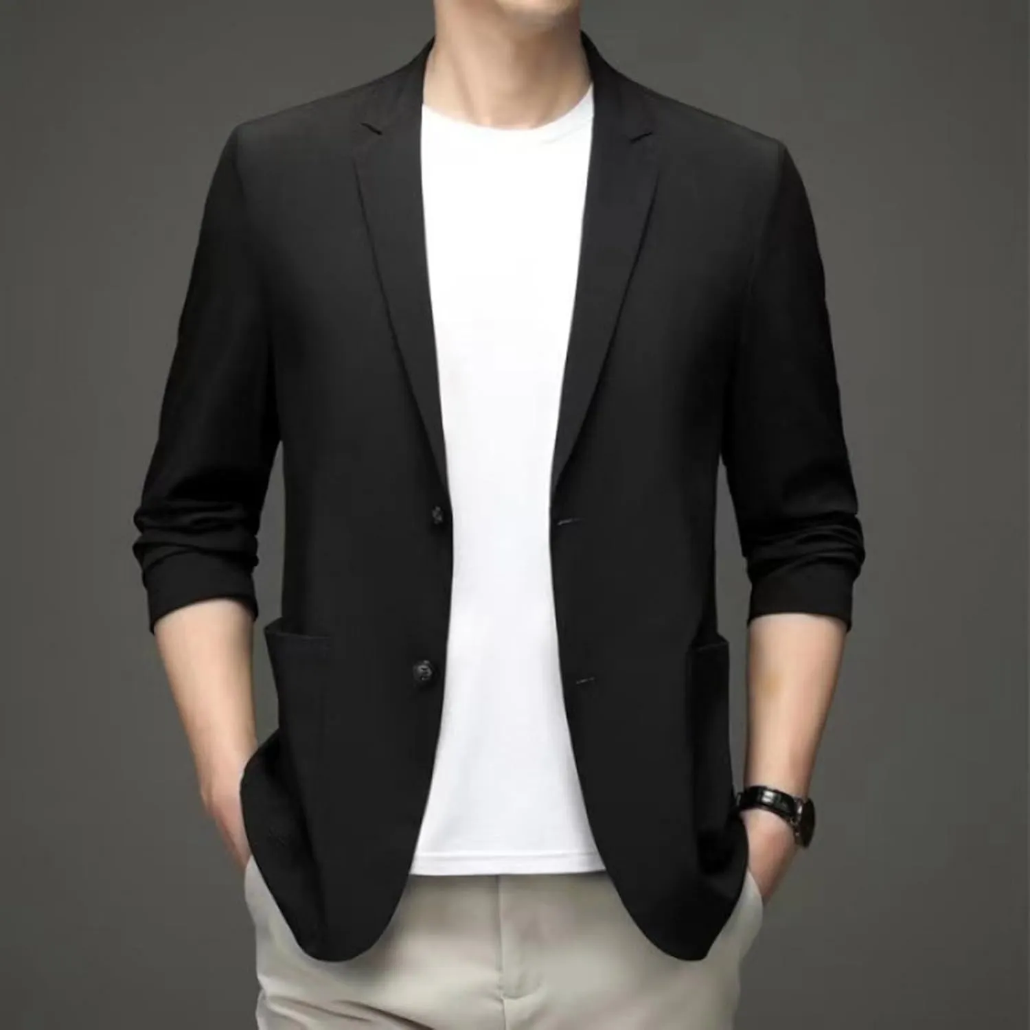 Men's Causal Suit Blazer Slim Fit Sport Jackets for Men Two Button Business Wedding Party Banquet