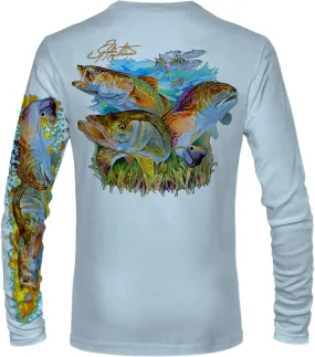 Men’s “Inshore Slam” Comfortable Fishing Shirt-UPF 50  Interlocking Fabric, Quick-Dry, Ideal for Anglers (JM010)